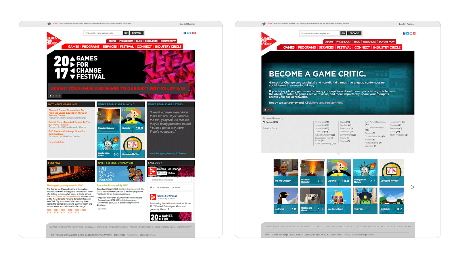 G4C's website at the time (2017)